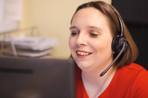 Jenefer Livings, founder of Silk Helix Ltd, taking a Silk Helix advice call